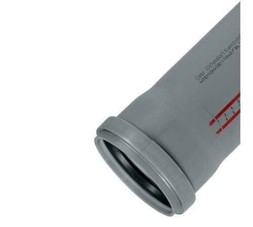 Труба канализационная 110x250 мм НТЕМ однораструбная, серая