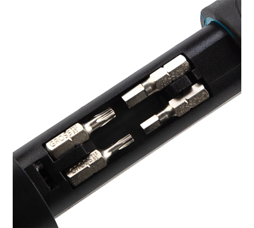 Отвертка-реверс + револ. механизм + биты., 11 пред., PH + SL + Torx + Hex, S2, 2к рукоятка
