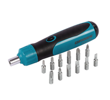 Отвертка-реверс + механизм SmartPush + биты, 12 пред., PH + SL + Torx, S2, 2к рукоятка