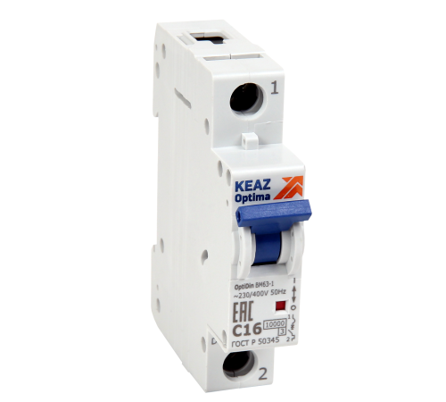 Выключатель автоматический модульный на переменный ток до 63А OptiDin BM63-1C10-10-УХЛ3 | 249249 | КЭАЗ