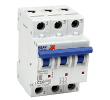 Выключатель автоматический модульный на переменный ток до 63А OptiDin BM63-3C25-10-УХЛ3 | 249206 | КЭАЗ