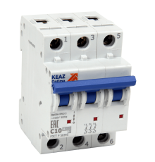 Выключатель автоматический модульный на переменный ток до 63А OptiDin BM63-3C25-10-УХЛ3 | 249206 | КЭАЗ