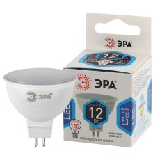 Лампа светодиодная LED MR16-12W-840-GU5.3 (диод, софит, 12Вт, нейтр, GU5.3) (10/100/4000) ЭРА Б0040888