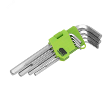 Набор ключей имбусовых HEX, 1,5–10 мм, 45x, закаленные, 9 шт., удлиненные , никель