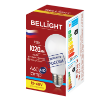 Лампа светодиодная LED A60 Е27 12W 12-48вольт 6500К