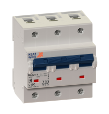 Выключатель автоматический модульный 3п C 80А OptiDin BM125 8ln УХЛ3 КЭАЗ 138543