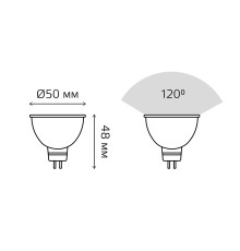 Лампа светодиодная Gauss Elementary MR16 7Вт цок.:GU5.3 спот 220B 3000K св.свеч.бел.теп. MR16 (упак.:10шт) (13517)