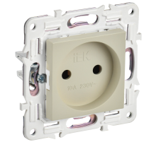 SKANDY Розетка без заземления без защитных шторок 10А SK-R02B бежевый IEK