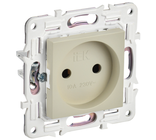 SKANDY Розетка без заземления без защитных шторок 10А SK-R02B бежевый IEK