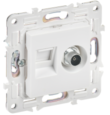 SKANDY Розетка двойная TV+RJ45 кат.5E SK-A14W арктический белый IEK