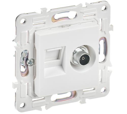 SKANDY Розетка двойная TV+RJ45 кат.5E SK-A14W арктический белый IEK