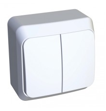Systeme electric BA10-006B ЭТЮД О/У 2-клавишный ВЫКЛЮЧАТЕЛЬ с подсветкой 10 АХ, БЕЛЫЙ, Россия