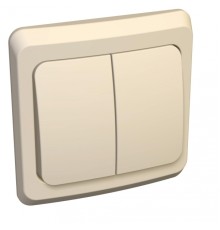 Systeme electric BC10-002K ЭТЮД С/У 2-клавишный ВЫКЛЮЧАТЕЛЬ 10 АХ, КРЕМОВЫЙ, Россия