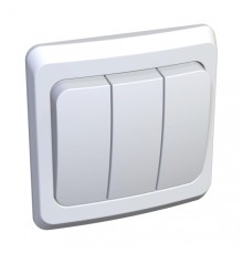 Systeme electric BC10-003B ЭТЮД С/У 3-клавишный ВЫКЛЮЧАТЕЛЬ 10 АХ, БЕЛЫЙ, Россия
