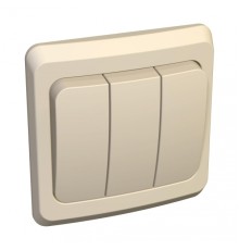 Systeme electric BC10-003K ЭТЮД С/У 3-клавишный ВЫКЛЮЧАТЕЛЬ 10 АХ, КРЕМОВЫЙ, Россия