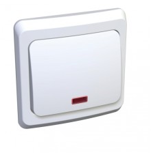 Systeme electric BC10-005B ЭТЮД С/У 1-клавишный ВЫКЛЮЧАТЕЛЬ с подсветкой 10 АХ, БЕЛЫЙ, Россия