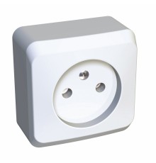 Systeme electric PA16-002B ЭТЮД О/У РОЗЕТКА без заземления со штороками 16А 250B,  белый , Россия