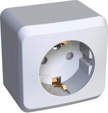 Systeme electric PA16-004B ЭТЮД О/У РОЗЕТКА с заземлением со шторками 16А 250B,  белый , Россия