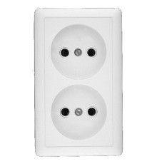 Systeme electric RA16-237-B ХИТ О/У РОЗЕТКА двойная без заземления без шторок 16А, 250В, БЕЛЫЙ. Россия