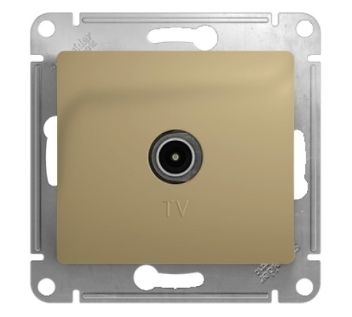 GLOSSA Розетка телевизионная TV одиночная в рамку 1дБ титан GLOSSA Розетка телевизионная TV одиночная в рамку 1дБ титан