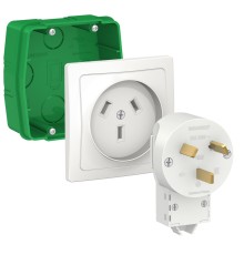 Systeme electric BLNSK013231 BLANCA СИЛОВОЙ КОМПЛЕКТ 32 А, 250 В: розетка, вилка, монтажная коробка, БЕЛЫЙ