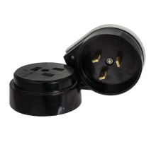 EKF AS-250-O-03 Разъем РШ-ВШ 32А 250В 2P+PE (ОУ) карболитовый черный EKF PROxima