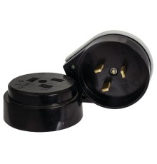 EKF AS-250-O-03 Разъем РШ-ВШ 32А 250В 2P+PE (ОУ) карболитовый черный EKF PROxima