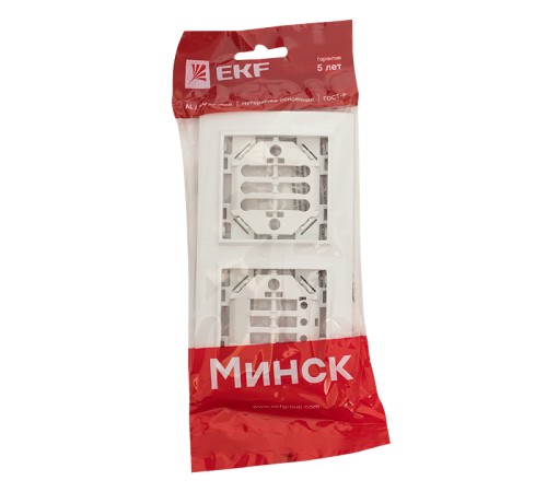 EKF ERM-G-302-10 Минск Рамка 2-местная горизонтальная белая EKF Basic EKF ERM-G-302-10 Минск Рамка 2-местная горизонтальная белая EKF Basic