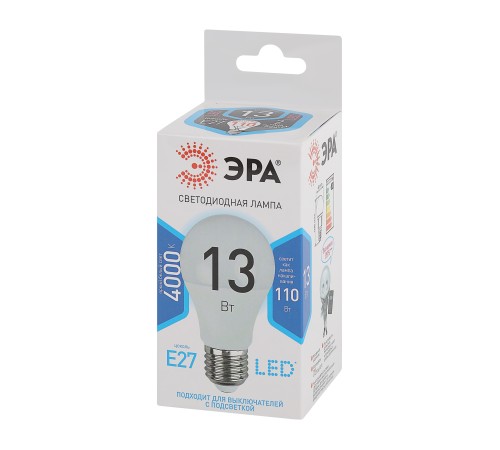 ЭРА Б0020537 Светодиодная лампа груша LED smd A60-13W-840-E27..