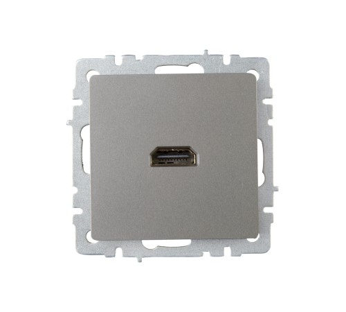 BRITE Розетка HDMI РHDMI-0-БрС сталь