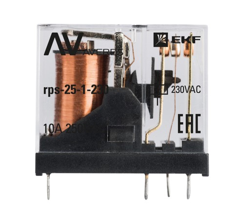 Реле промежуточное РП slim 25/1 10A 230В AC EKF AVERES