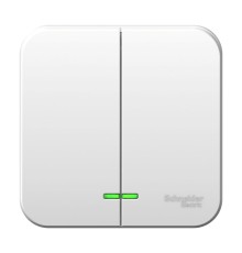 Systeme electric BLNVA105111 BLANCA О/У 2-клавишный ВЫКЛЮЧАТЕЛЬ ( c х .5) с подсв.ИЗОЛ.ПЛ.,10А,250B,БЕЛЫЙ