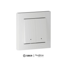 ATLASDESIGN SMART 2-кл. ВЫКЛЮЧАТЕЛЬ с подсв., Zigbee, сх.5, L+N, 10А, мех., БЕЛЫЙ