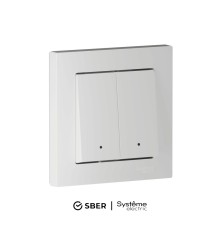 ATLASDESIGN SMART 2-кл. ВЫКЛЮЧАТЕЛЬ с подсв., Zigbee, сх.5, L+N, 10А, мех., БЕЛЫЙ