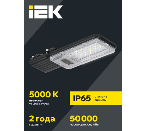 Светильник светодиодный ДКУ 1011-30Ш 5000К IP65 консольный IEK LT-DKU1-1011-030-50-K03