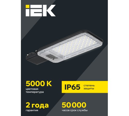 Светильник светодиодный ДКУ 1011-100Ш 5000К IP65 консольный IEK LT-DKU1-1011-100-50-K03