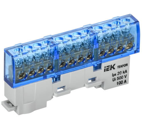 TEKFOR Шина N ноль изолированная на универсальном держателе 6х9-12-С IEK