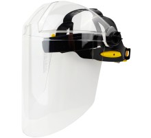 Щиток защитный лицевой НБТ2 ВИЗИОН TITAN (прозрачный козырек из ударопрочного и термостойкого материала STRONG, экран из ударопрочного и термостойкого поликарбоната 2 мм (220х385мм), крепление RAPID с мягким обтюратором,-50°C + 130°C ) РОСОМЗ 424390
