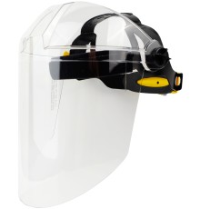 Щиток защитный лицевой НБТ2 ВИЗИОН TITAN (прозрачный козырек из ударопрочного и термостойкого материала STRONG, экран из ударопрочного и термостойкого поликарбоната 2 мм (220х385мм), крепление RAPID с мягким обтюратором,-50°C + 130°C ) РОСОМЗ 424390