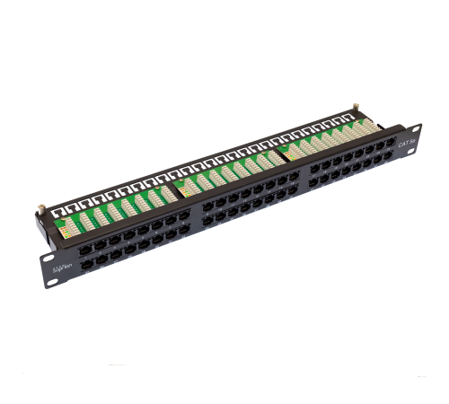 Патч-панель высокой плотности 19'. 48 портов RJ-45. UTP. Cat.5e. 1U Патч-панель высокой плотности 19'. 48 портов RJ-45. UTP. Cat.5e. 1U