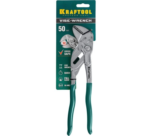 KRAFTOOL Клещи переставные-гаечный ключ Vise-Wrench, 250 / 50 мм (2 "), [22065]