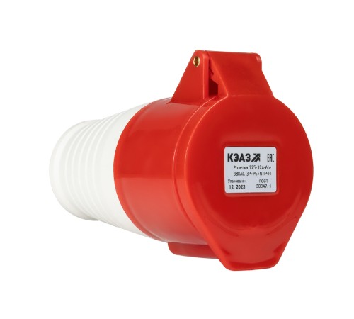 Розетка 225-32А-6h-380AC-3P+PE+N-IP44