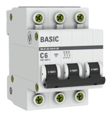 EKF mcb4729-3-06C Автоматический выключатель 3P 6А (C) 4,5кА ВА 47-29 EKF Basic