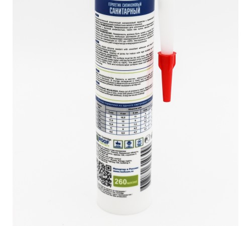 Герметик силиконовый санитарный Roof Complect беcцветный (260мл)