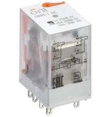 Реле интерфейсное ORM-1 2C 220В AC с LED и тест. кнопкой ONI ORM-1-2C-AC220V-L-B
