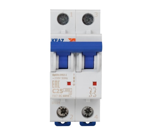 Выключатель автоматический OptiDin BM63-2C25-УХЛ3 (Новый) | 260602 | КЭАЗ