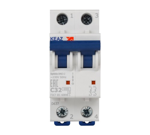 Выключатель автоматический OptiDin BM63-2C32-УХЛ3 (Новый) | 260604 | КЭАЗ