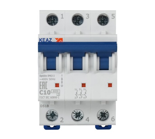 Выключатель автоматический OptiDin BM63-3C10-УХЛ3 (Новый) | 260789 | КЭАЗ