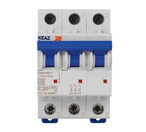 Выключатель автоматический OptiDin BM63-3C20-УХЛ3 (Новый) | 260793 | КЭАЗ
