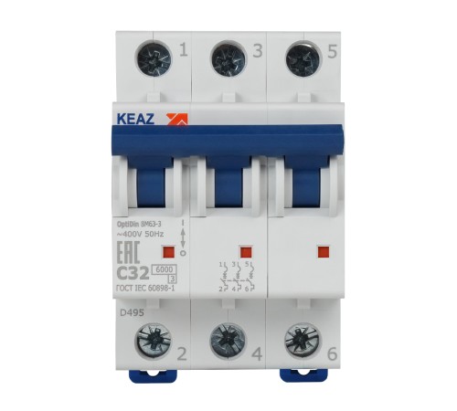 Выключатель автоматический OptiDin BM63-3C32-УХЛ3 (Новый) | 260796 | КЭАЗ